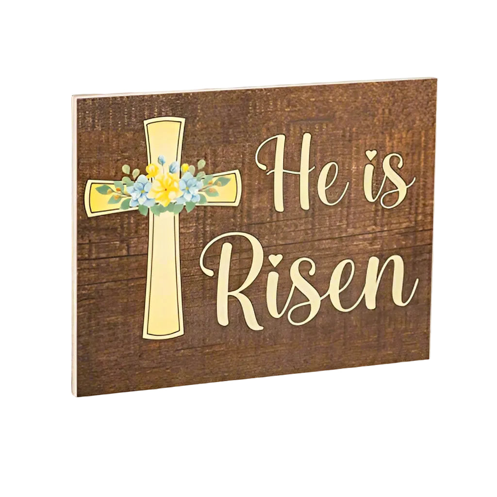 He Is Risen Christian Easter Sign