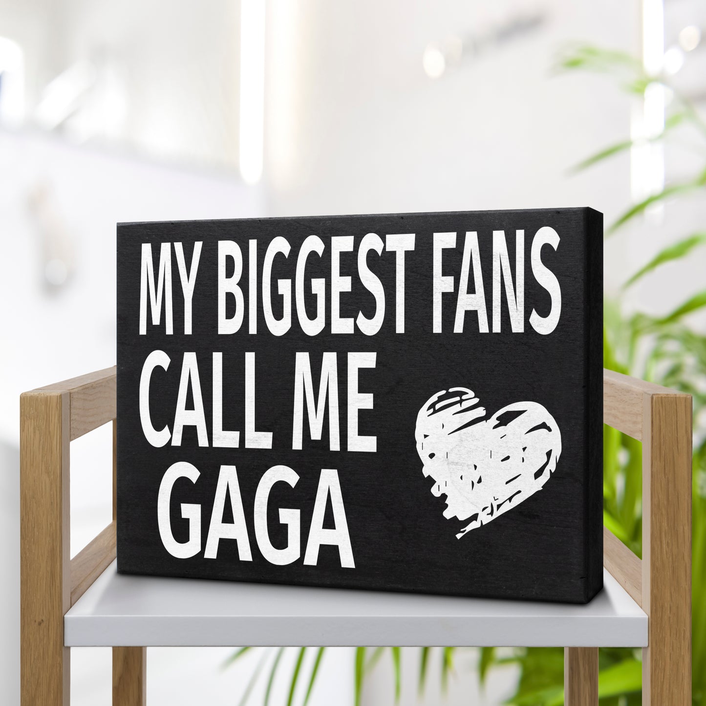 JennyGems Gifts for Gaga, Gaga Gifts from Granddaughter Grandson, My Biggest Fans Call Me Gaga Wooden Box Sign, Gaga Gifts for Christmas, Gaga Birthday Gifts from Grandkids
