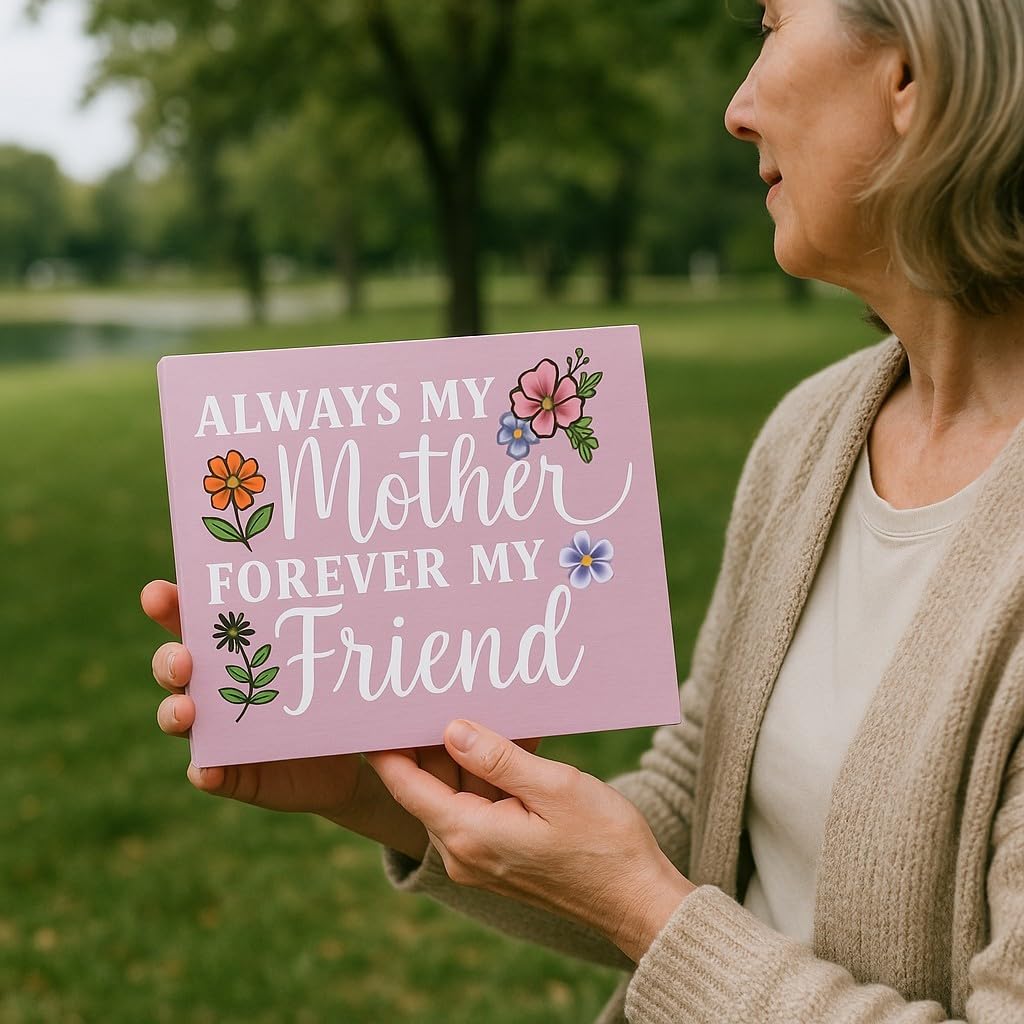 JennyGems Mom Gifts From Daughters, Mothers Day Gifts for Mom, Farmhouse Wall Decor, 7.25 x 6 Wooden Sign, Made in USA