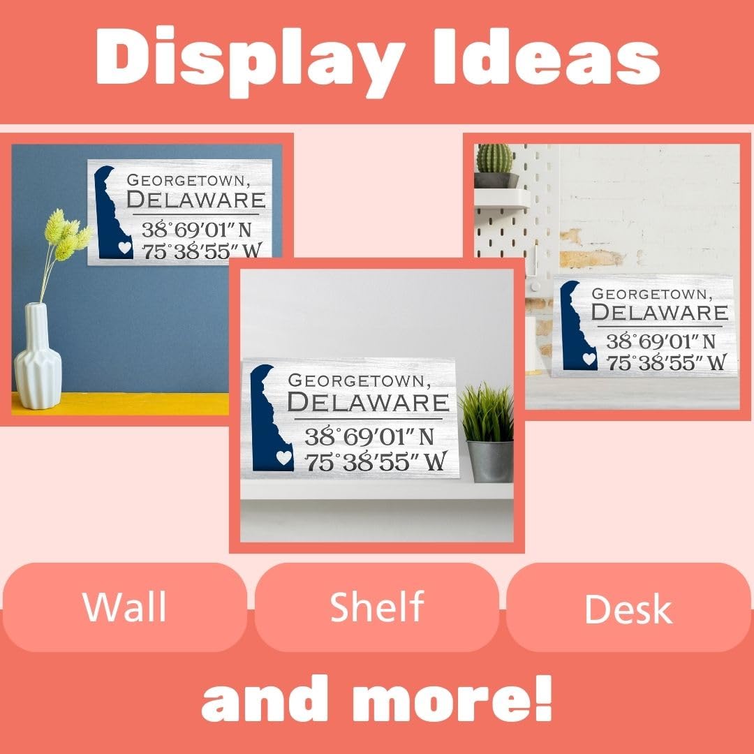 JennyGems Georgetown Delaware Gifts, Delaware Souvenirs, Tabletop and Wall Decor, Made in USA