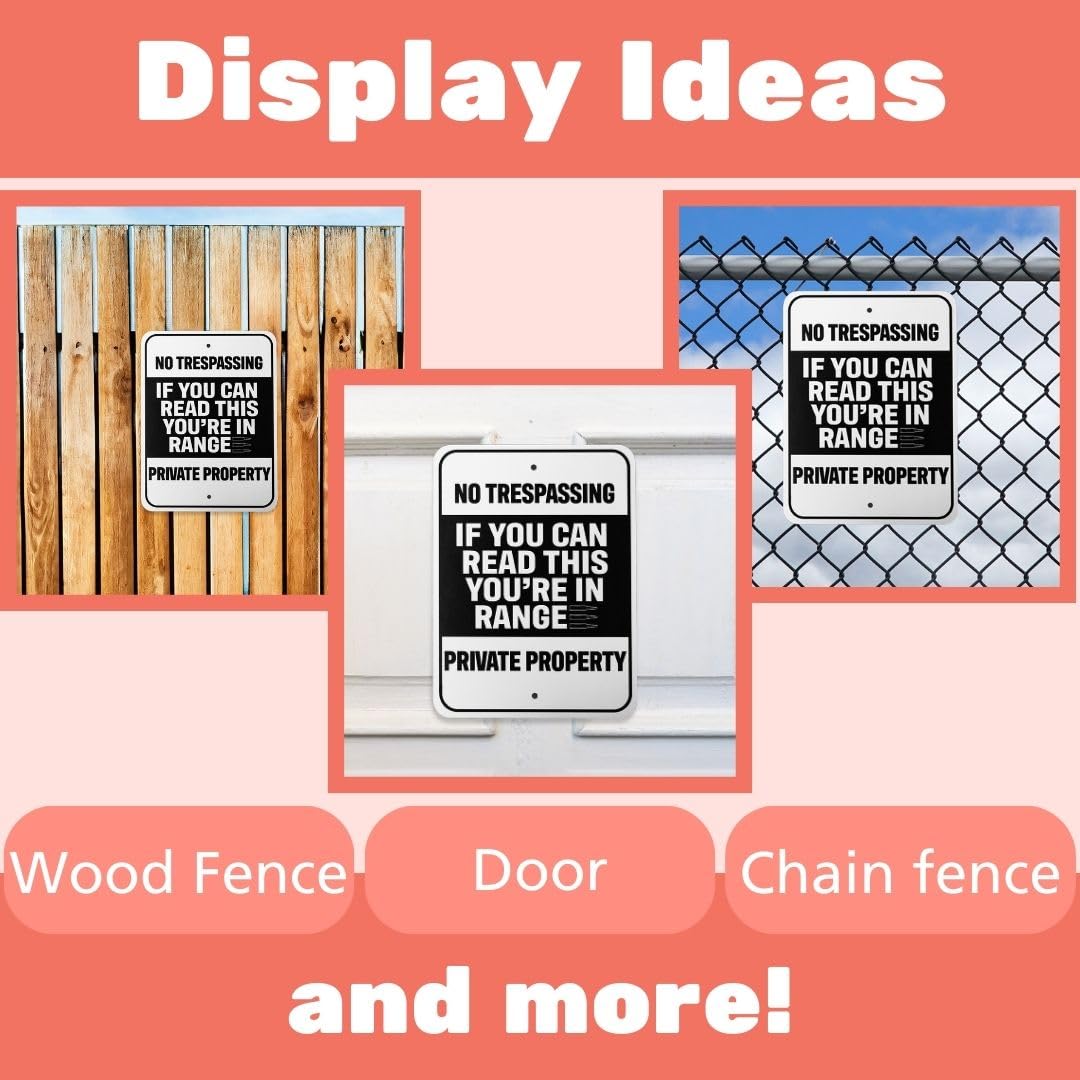No Trespassing Private Property Sign, Garage Bar Man Cave Decor, Sarcastic Humor Gifts, 9 x 12 Inch Metal Indoor Outdoor, Made in USA