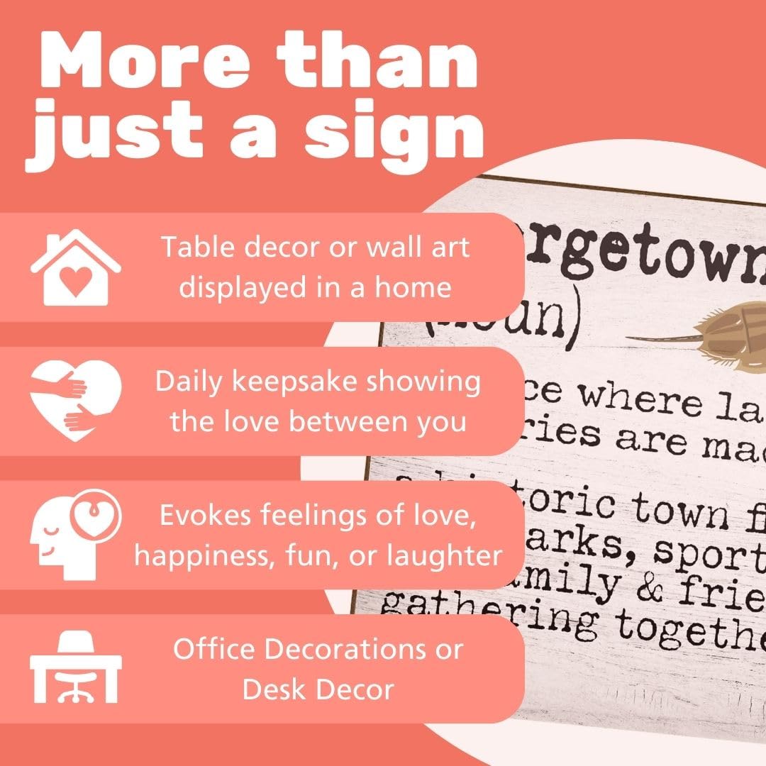 JennyGems Georgetown Delaware Gifts, Delaware Souvenirs, Tabletop and Wall Decor, Made in USA