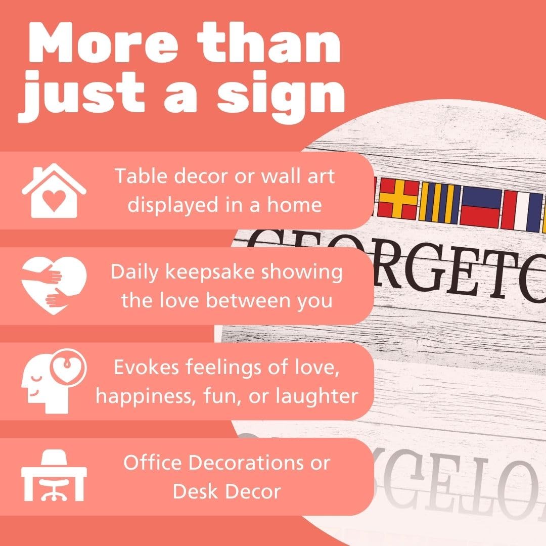 JennyGems Georgetown Delaware Gifts, Delaware Souvenirs, Tabletop and Wall Decor, Made in USA