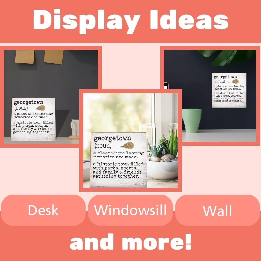 JennyGems Georgetown Delaware Gifts, Delaware Souvenirs, Tabletop and Wall Decor, Made in USA