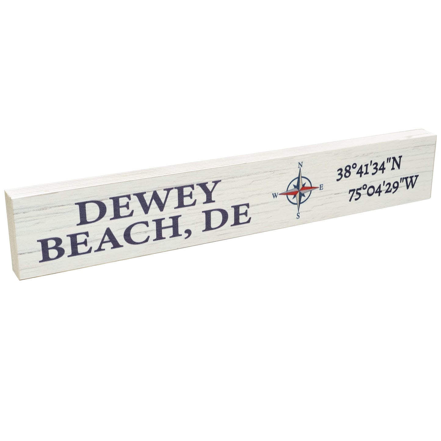 JennyGems Delaware Gifts, Dewey Beach Souvenirs, Dewey Beach Compass Coordinates Wooden Sign, Made in USA