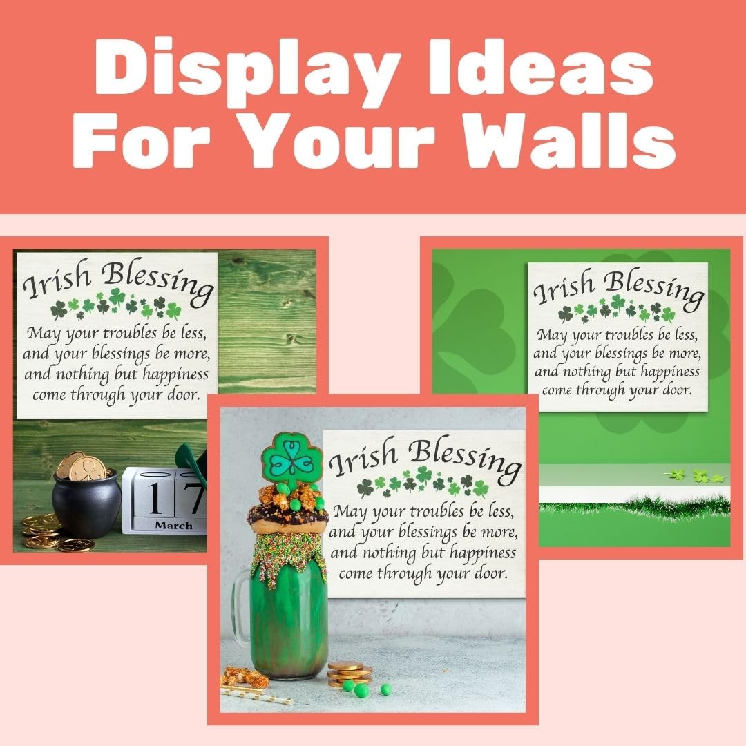 JennyGems St Patricks Day Decor, St Patricks Day Wooden Sign, Irish Decorations for Home, 7.25 x 6 Hanging Wood Sign