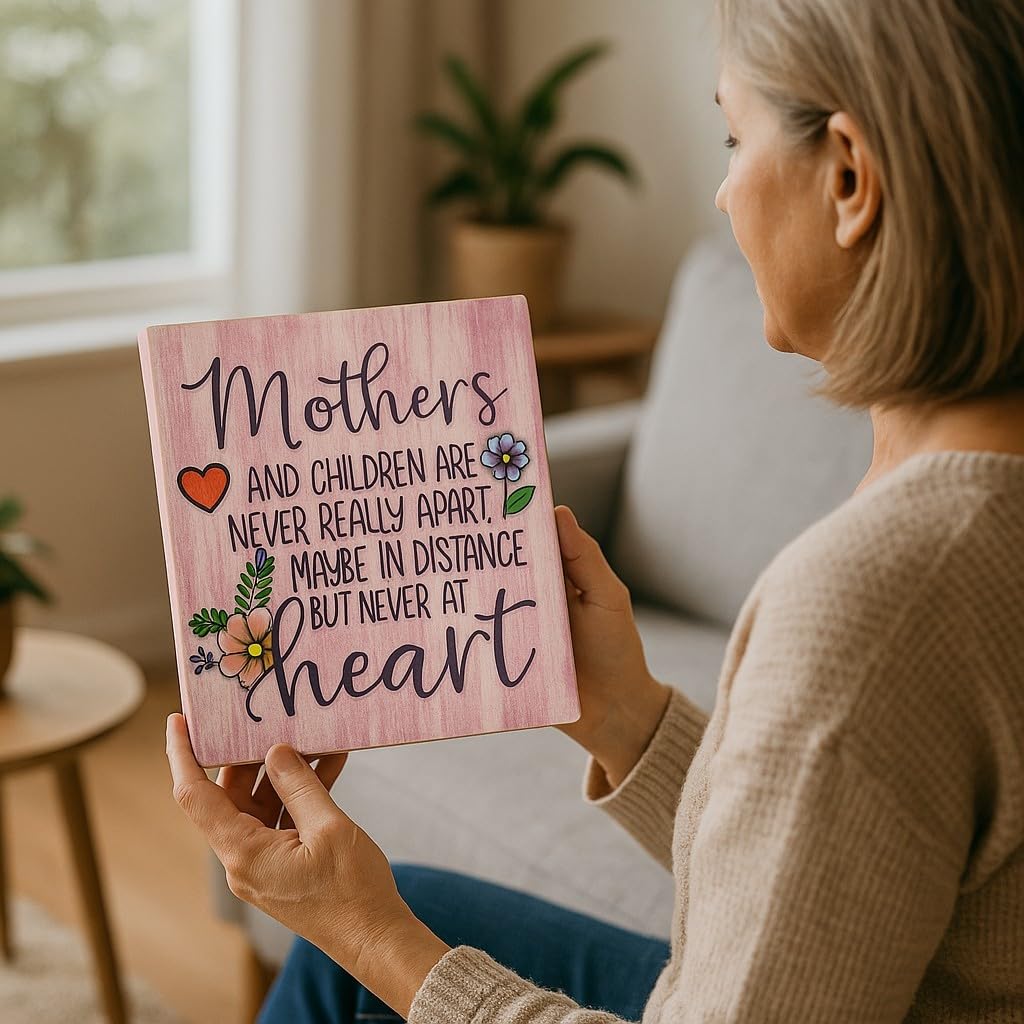 JennyGems Mom Gifts From Daughters, Mothers Day Gifts for Mom, Farmhouse Wall Decor, 7.25 x 6 Wooden Sign, Made in USA