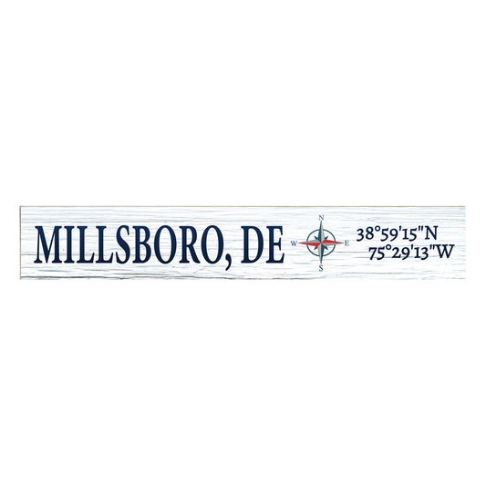 JennyGems Millsboro Delaware Gifts, Delaware Souvenirs, Compass Coordinates, Shelf Decor, Made in USA