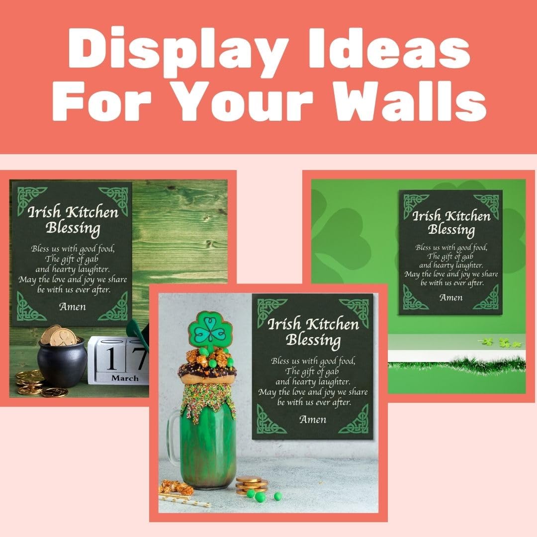 JennyGems St Patricks Day Decor, St Patricks Day Wooden Sign, Irish Decorations for Home, 7.25 x 6 Hanging Wood Sign