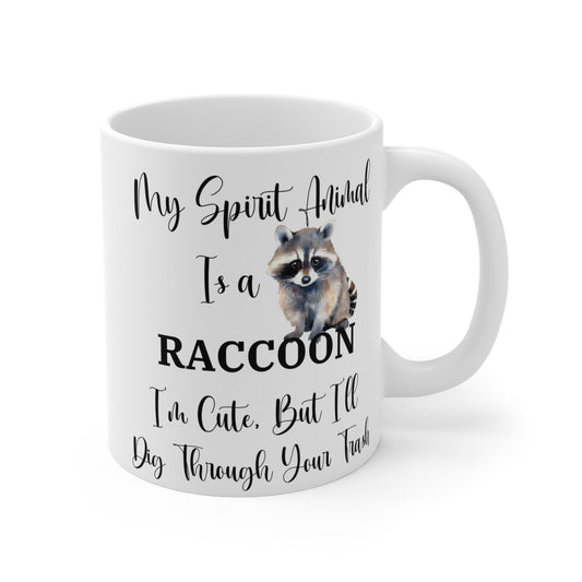 Funny Raccoon Spirit Animal Ceramic Coffee Mug