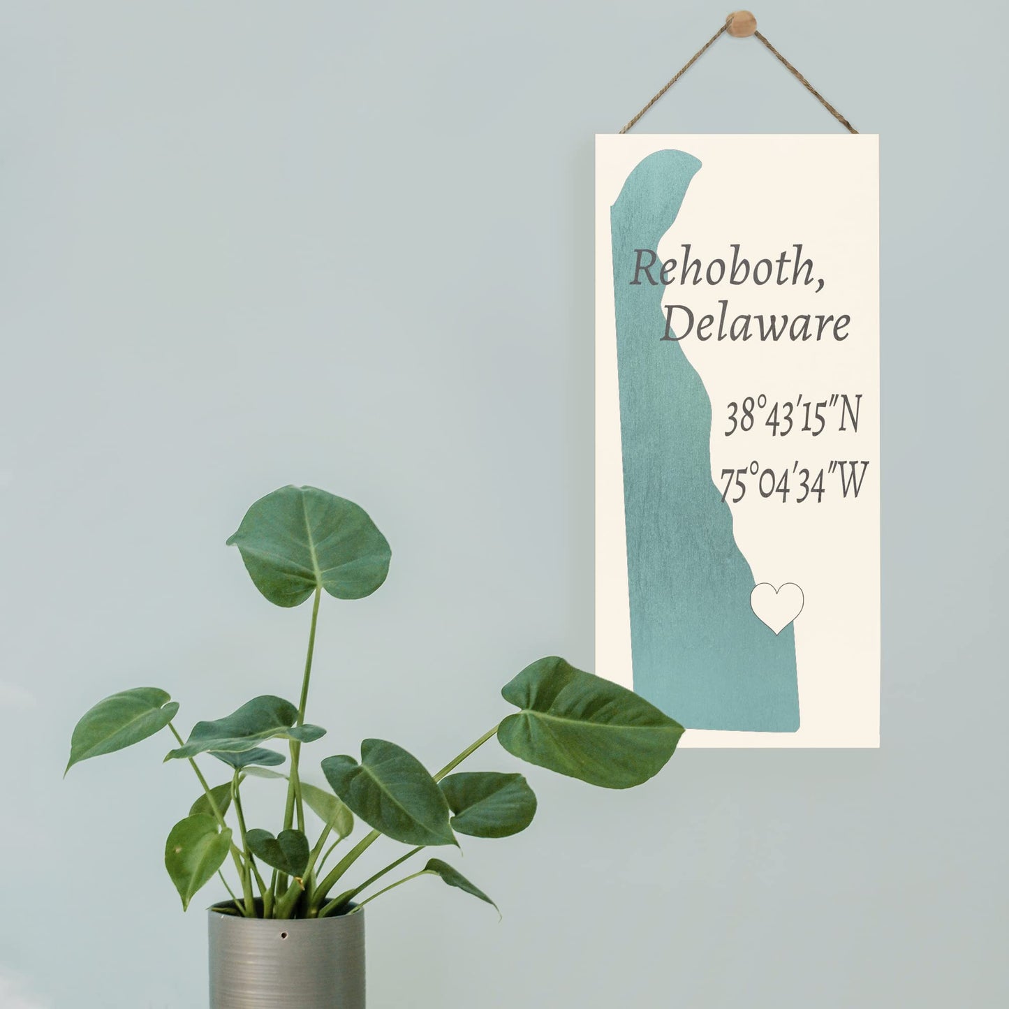 JennyGems Rehoboth Beach, Delaware 6x13 Nautical Wood Sign, Hanging Wall Decor, Hometown Pride Signs, Delaware Gifts, American Made