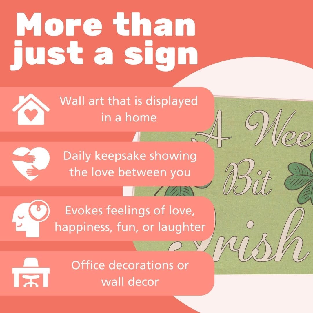 JennyGems St Patricks Day Decor, St Patricks Day Wooden Sign, Irish Decorations for Home, 7.25 x 6 Hanging Wood Sign