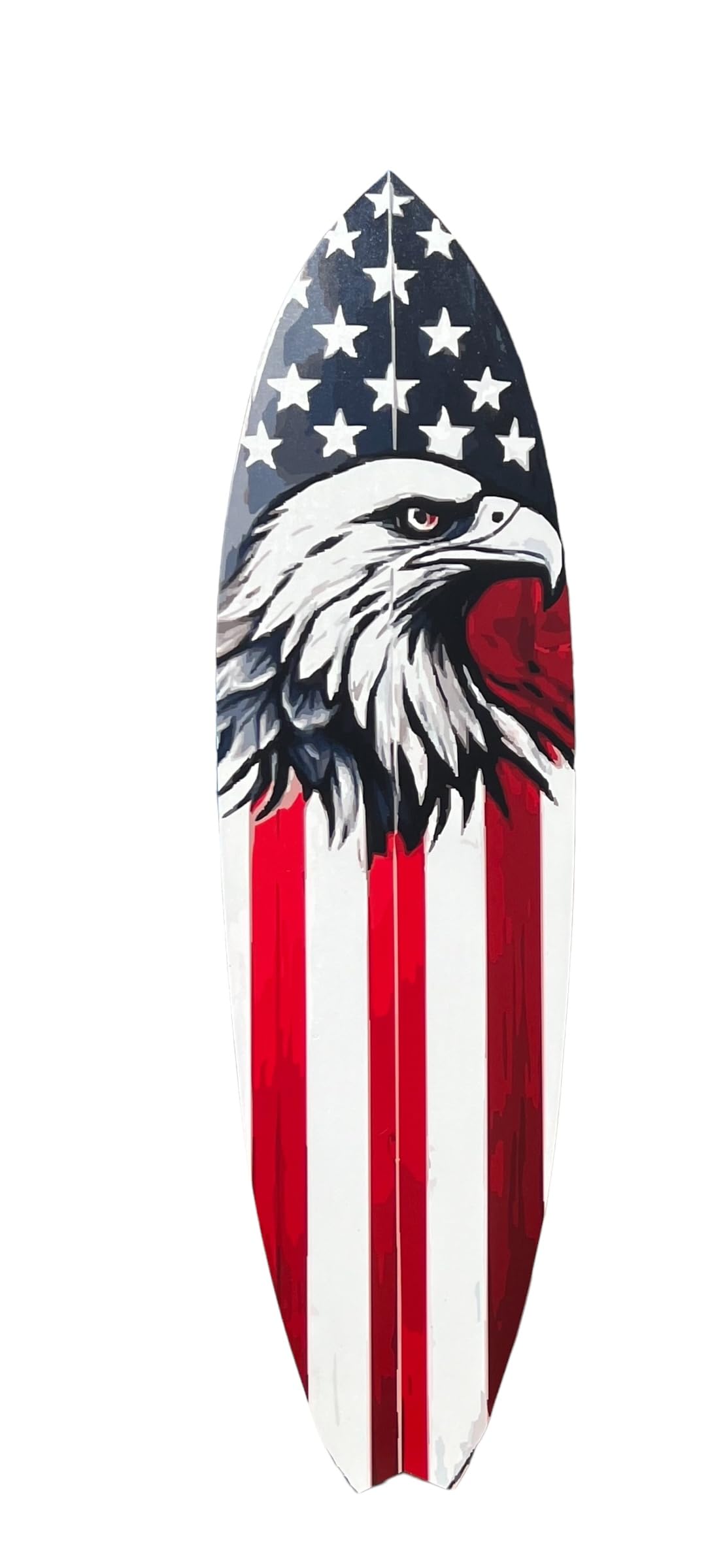 Outdoor Patriotic Americana Decorative Surfboard Sign, Decor Wall Hanging, Weather Resistant PVC, Stars and Stripes