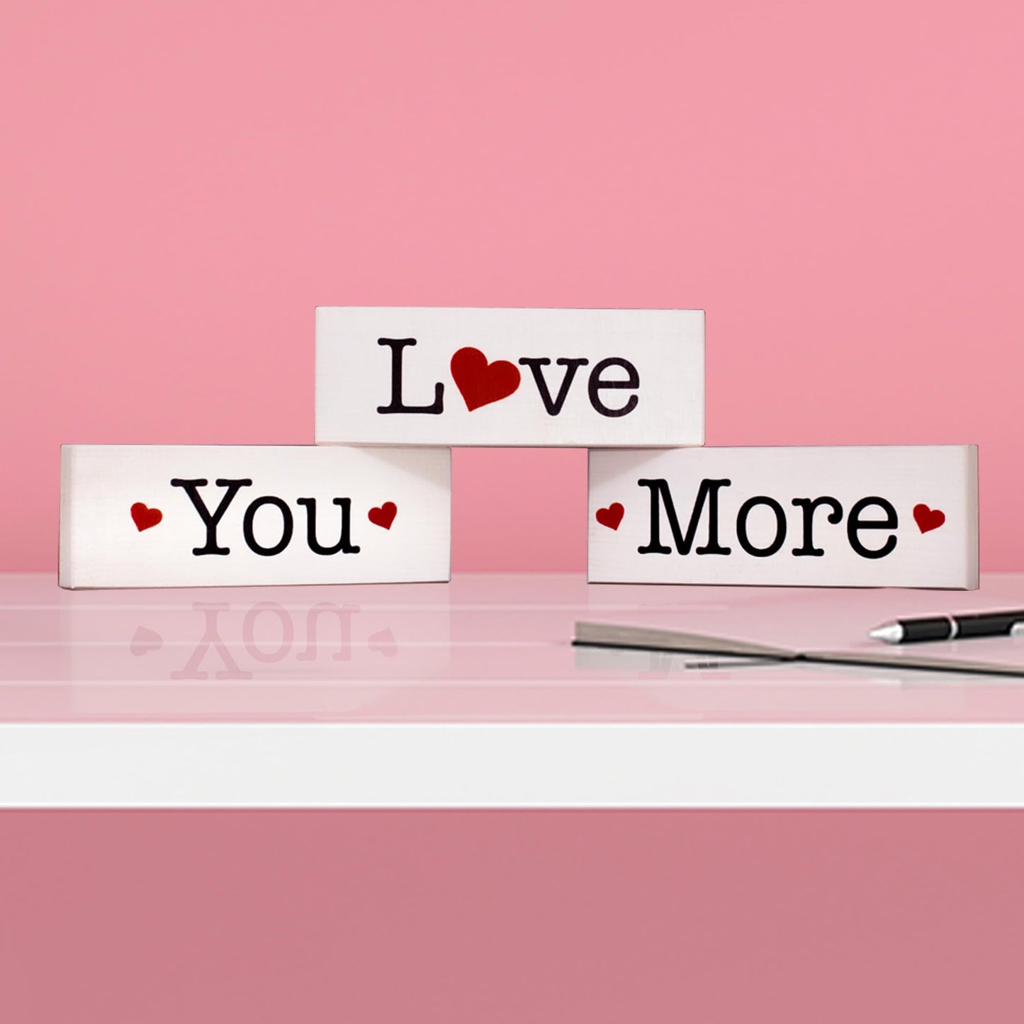 Love You More Sign Set, Valentine's Day Decor and Gift
