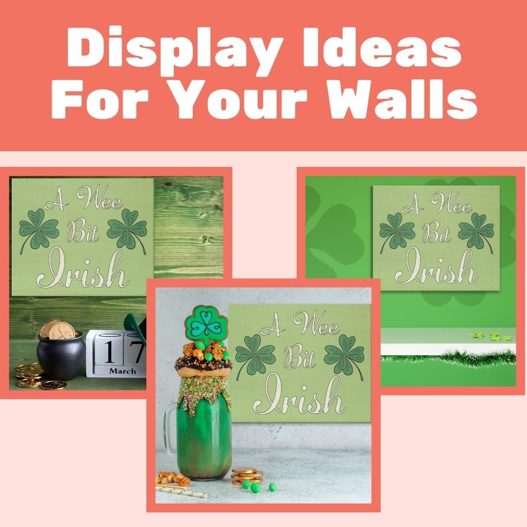 JennyGems St Patricks Day Decor, St Patricks Day Wooden Sign, Irish Decorations for Home, 7.25 x 6 Hanging Wood Sign
