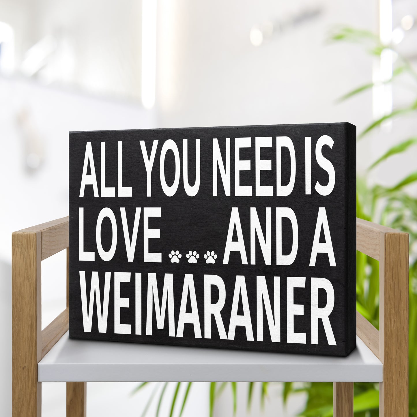 JennyGems Weimaraner Gifts, All You Need Is Love and a Weimaraner, Weimaraner Dog Mom Gifts, 8x6 Inch Wood Sign, Weimaraner Dog Gifts, Weimaraner Sign Decor, American Made