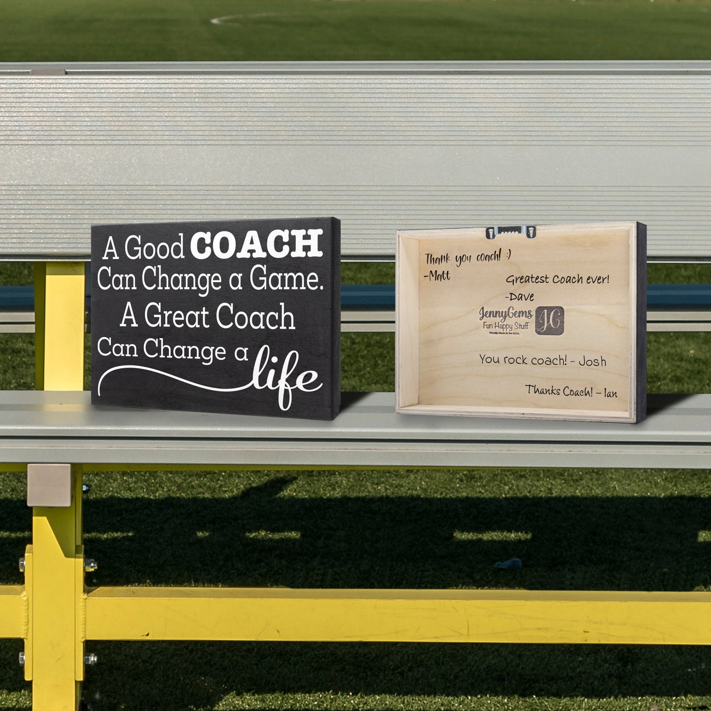 A Good Coach Can Change a Game, A Great Coach Can Change a Life Wooden Sign