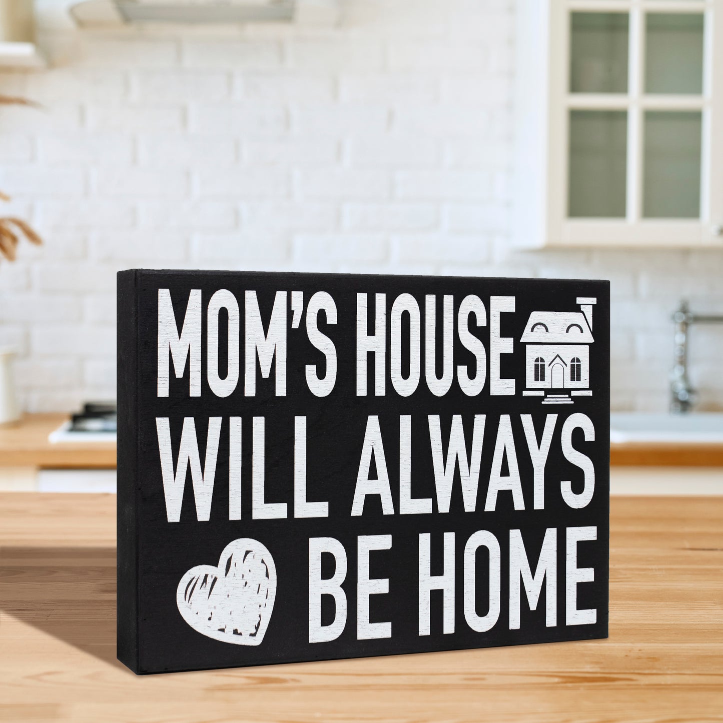 JennyGems Mom's House Will Always Be Home Sign, Mom Decor, Birthday Gifts for Mom, Mom Gifts, Sentimental Gifts for Mom, American Made