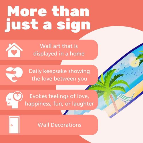 Outdoor Surfboard Wall Art, Beach Decor, Surfboard Sign Outside Inside, Weather Resistant PVC, 4 Foot