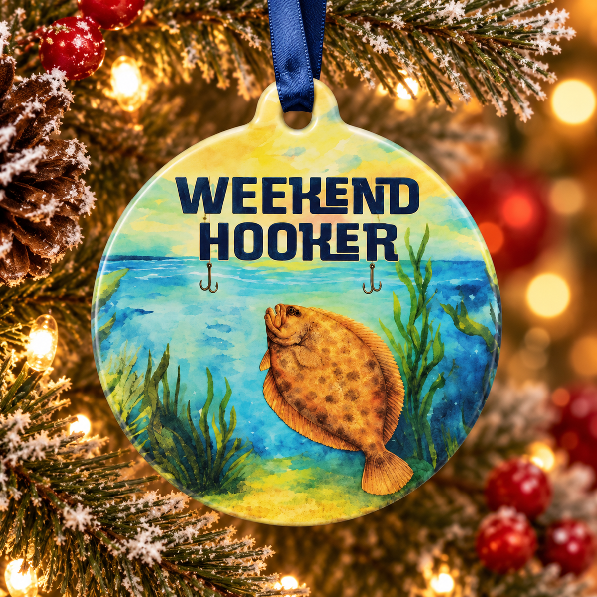 Weekend Hooker Fishing Ornament