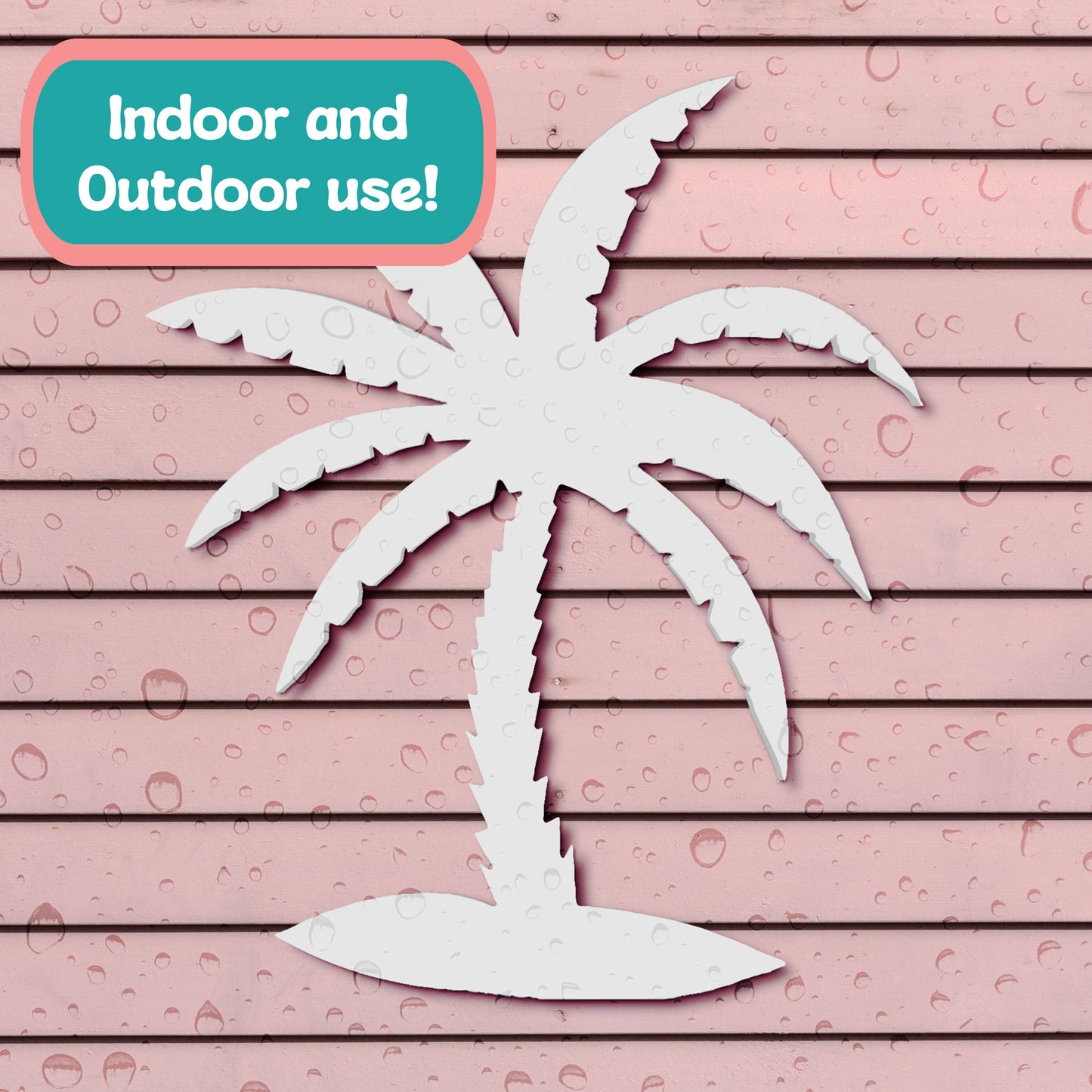 Outdoor Palm Tree Wall Art Beach House Decor – Tropical Palm Tree Sign – Weatherproof PVC Coastal Wall Hanging, 2 Foot