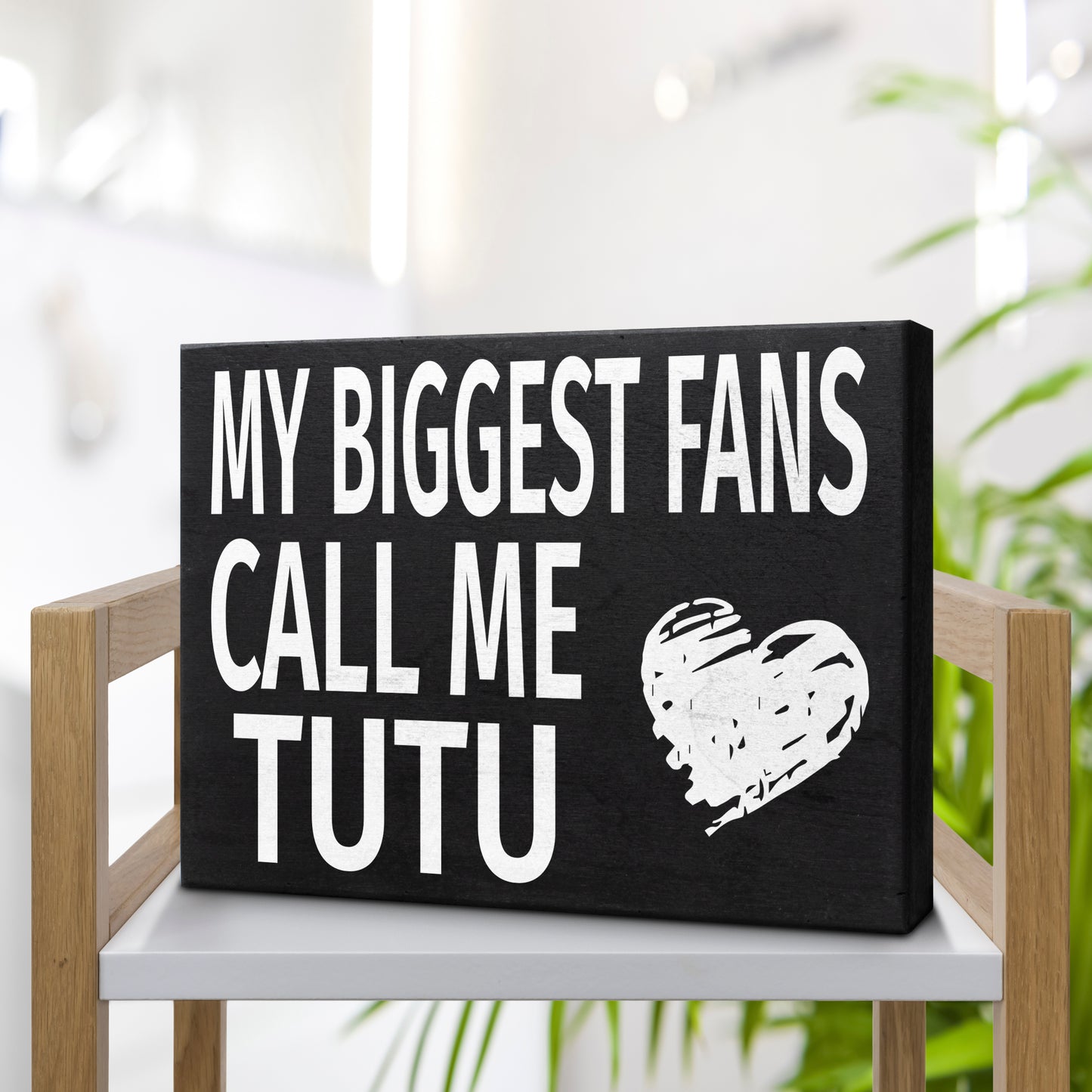 JennyGems Gifts for Tutu, Tutu Gifts from Granddaughter Grandson, My Biggest Fans Call Me Tutu Wooden Box Sign, Tutu Gifts for Christmas, Tutu Birthday Gifts from Grandkids