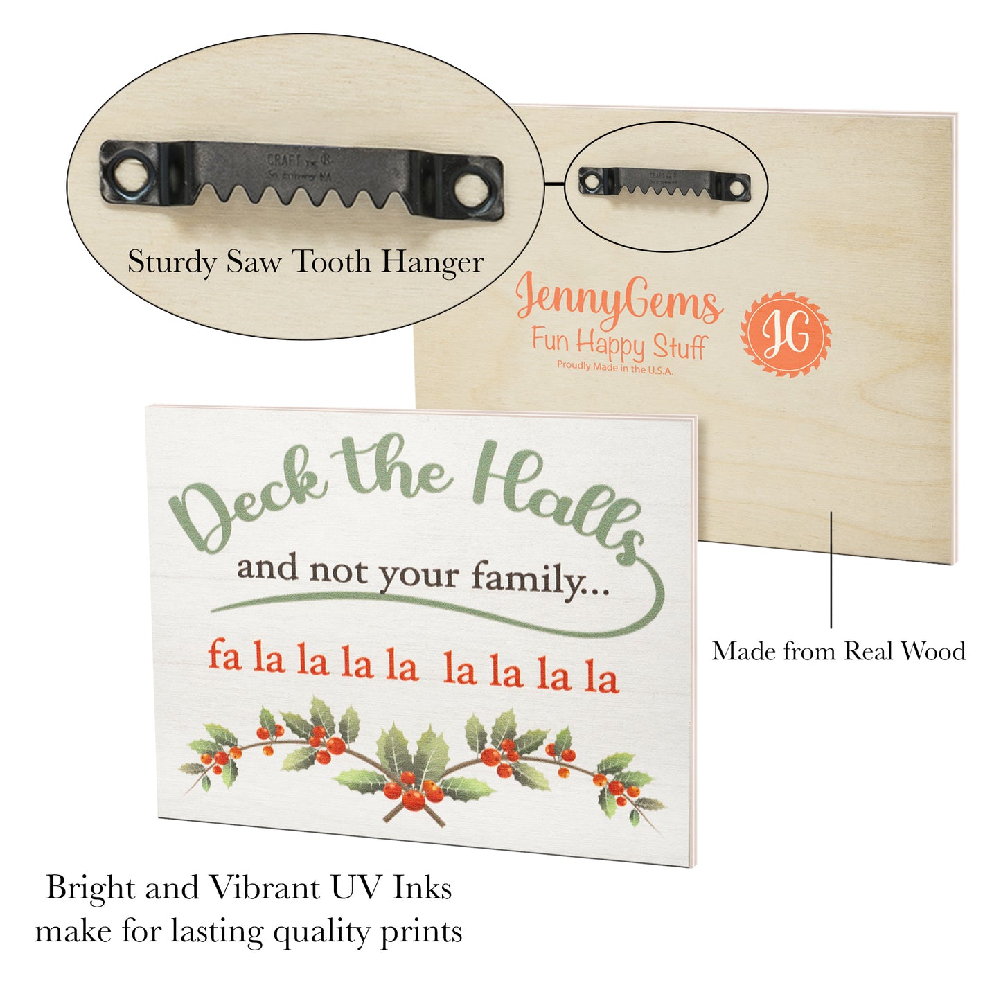 Deck The Halls Not Your Family Funny Wood Sign