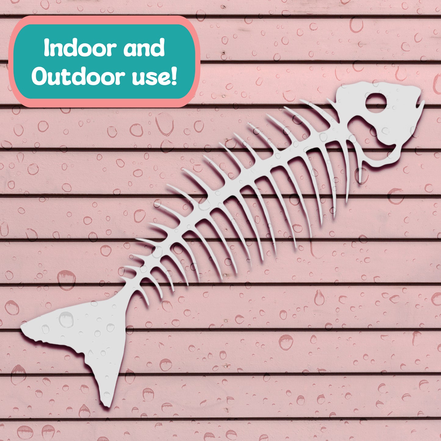 Outdoor PVC Bonefish Wall Art, 4 Foot