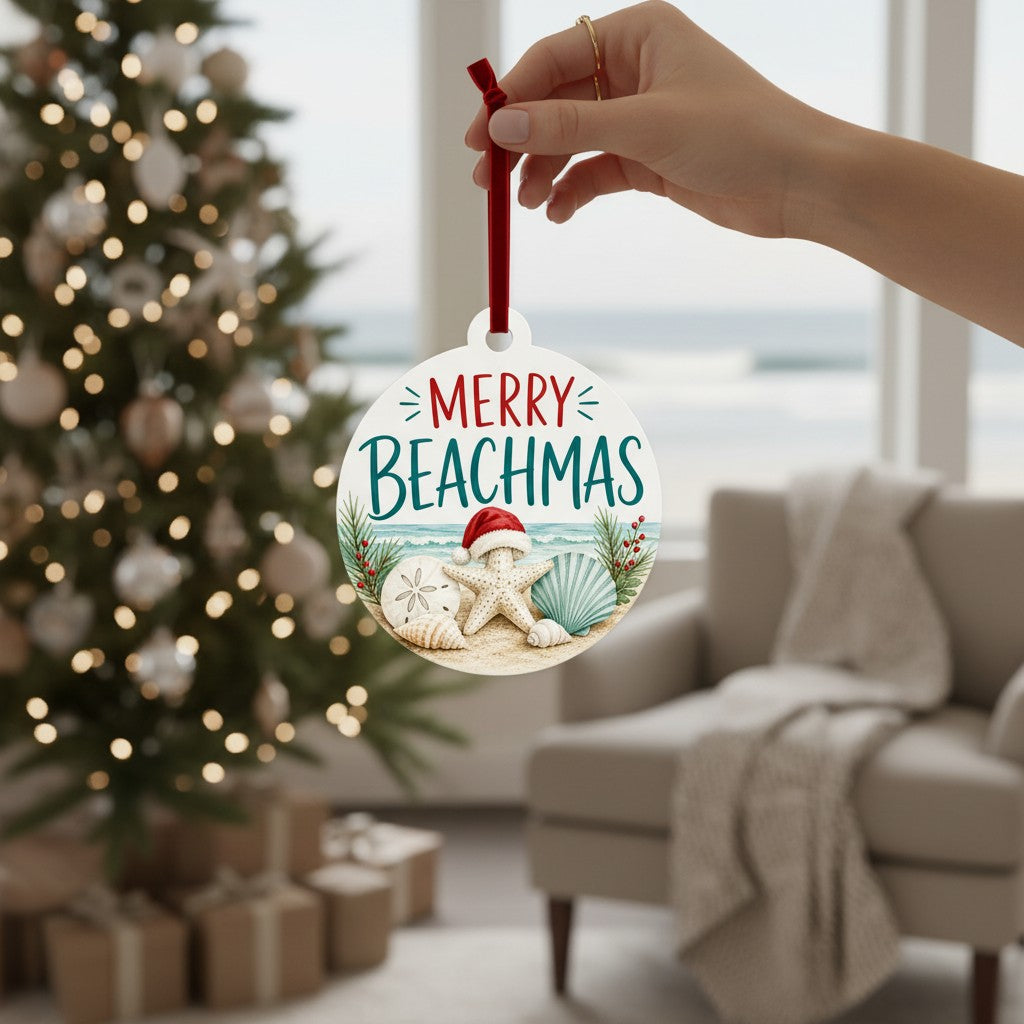 Merry Beachmas Christmas Ornament