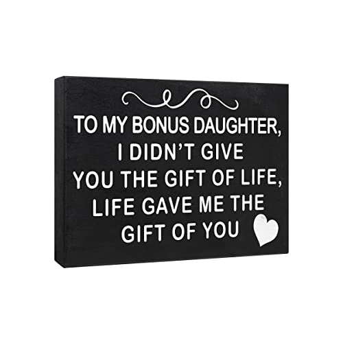 Stepdaughter Sign Gift Decor Plaque Bonus Daughter