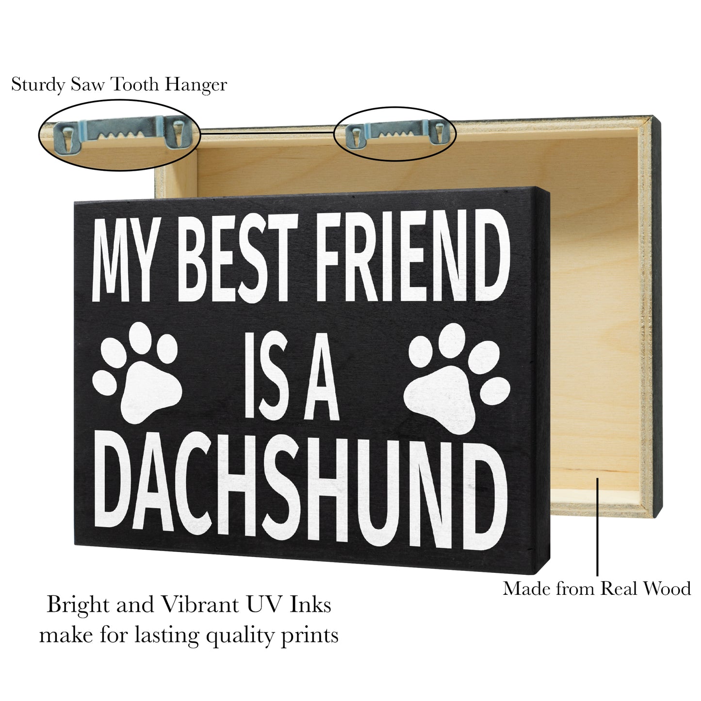 JennyGems Dachshund Dog Signs, Doxie Dachshund Wiener Dog Gifts, My Best Friend is a Dachshund Wooden Box Sign, Dachshund Dog Lover Gift Signs, Doxie Decor, Wiener Dog Stuff, Farmhouse Decor