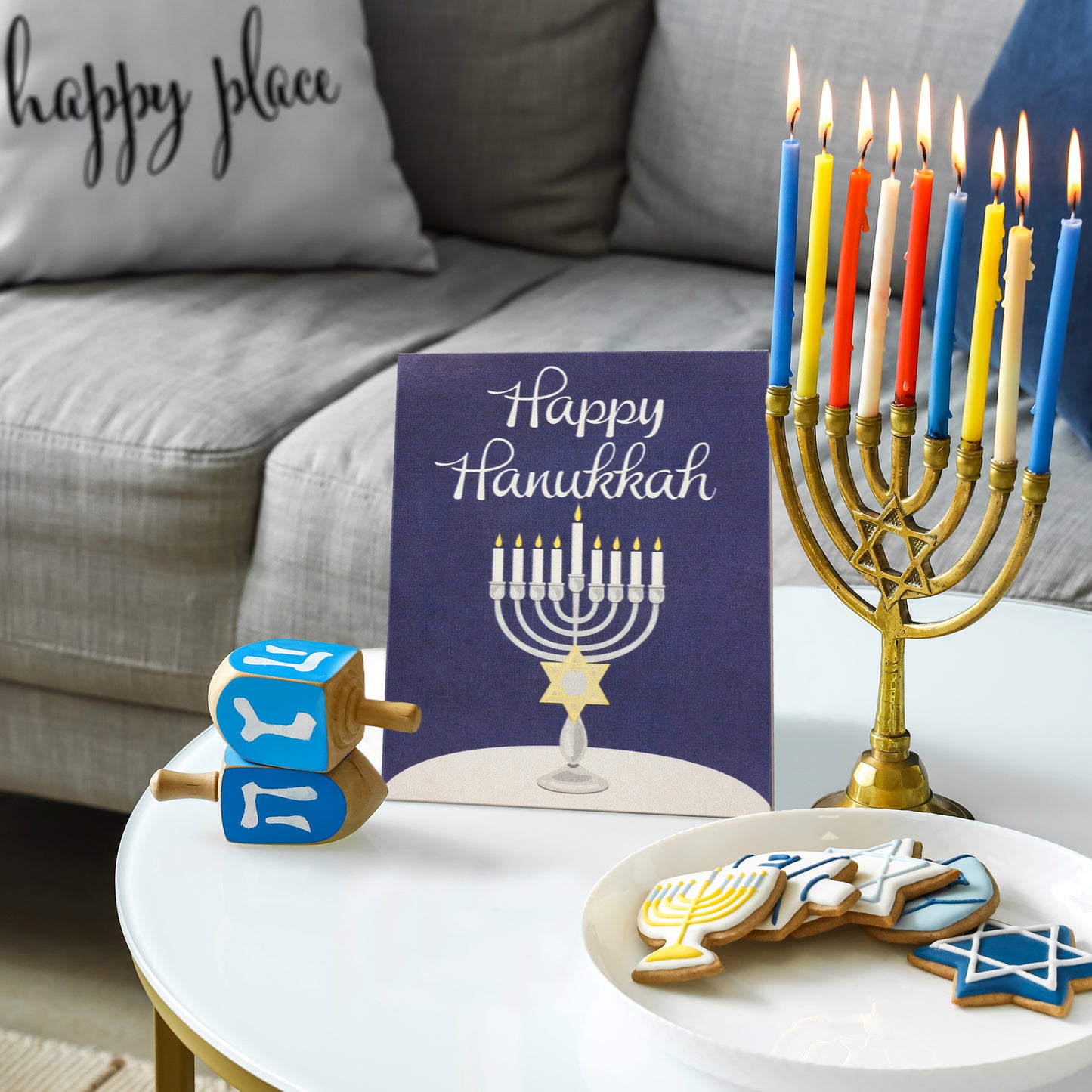 Hanukkah Decorations Happy Hanukkah Sign, Chanukah Decorations, Hanukkah Table Wooden Signs