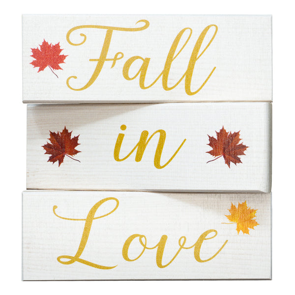 Fall in Love Wood Blocks Signs, Fall Decor, Fall Tiered Tray Decor, Fall Mantel Decorations, Mini Fall Decor, Fall Bridal Shower, Fall Wedding, USA Made