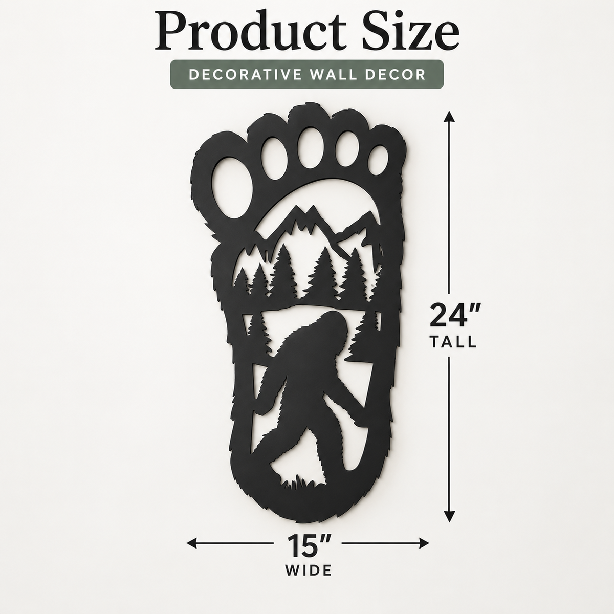 Bigfoot Wall Decor, Indoor Outdoor, Weatherproof