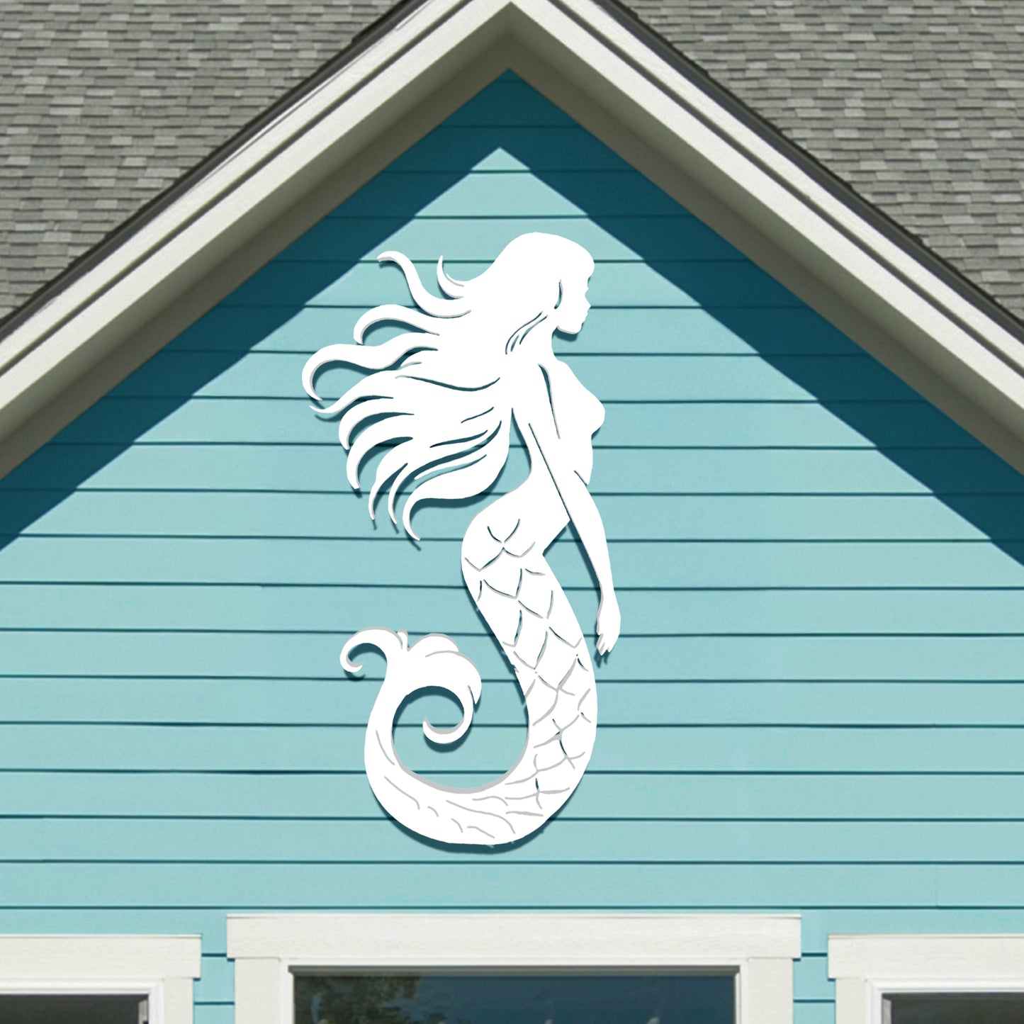 Outdoor PVC Mermaid Wall Art, 4 Foot