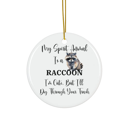 Raccoon Spirit Animal, Cute but Mischievous Holiday Decor, Animal Lover Gift, Quirky Xmas Decoration, Unique Tree Ornament