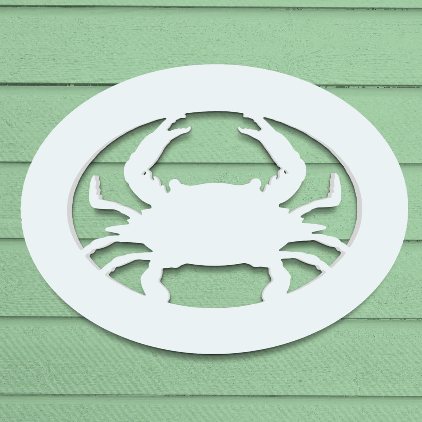 Outdoor Crab Wall Decor – Coastal Nautical Beach House Accent for Home, Garage, Shed – Weatherproof Crab Sign – Paintable Coastal Wall Art