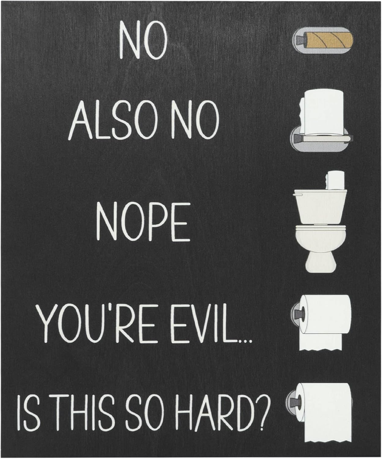 JennyGems Funny Bathroom Signs - Changing the Toilet Paper Wooden Wall Decor - Farmhouse Bathroom Decoration for Wall Hanging, Black