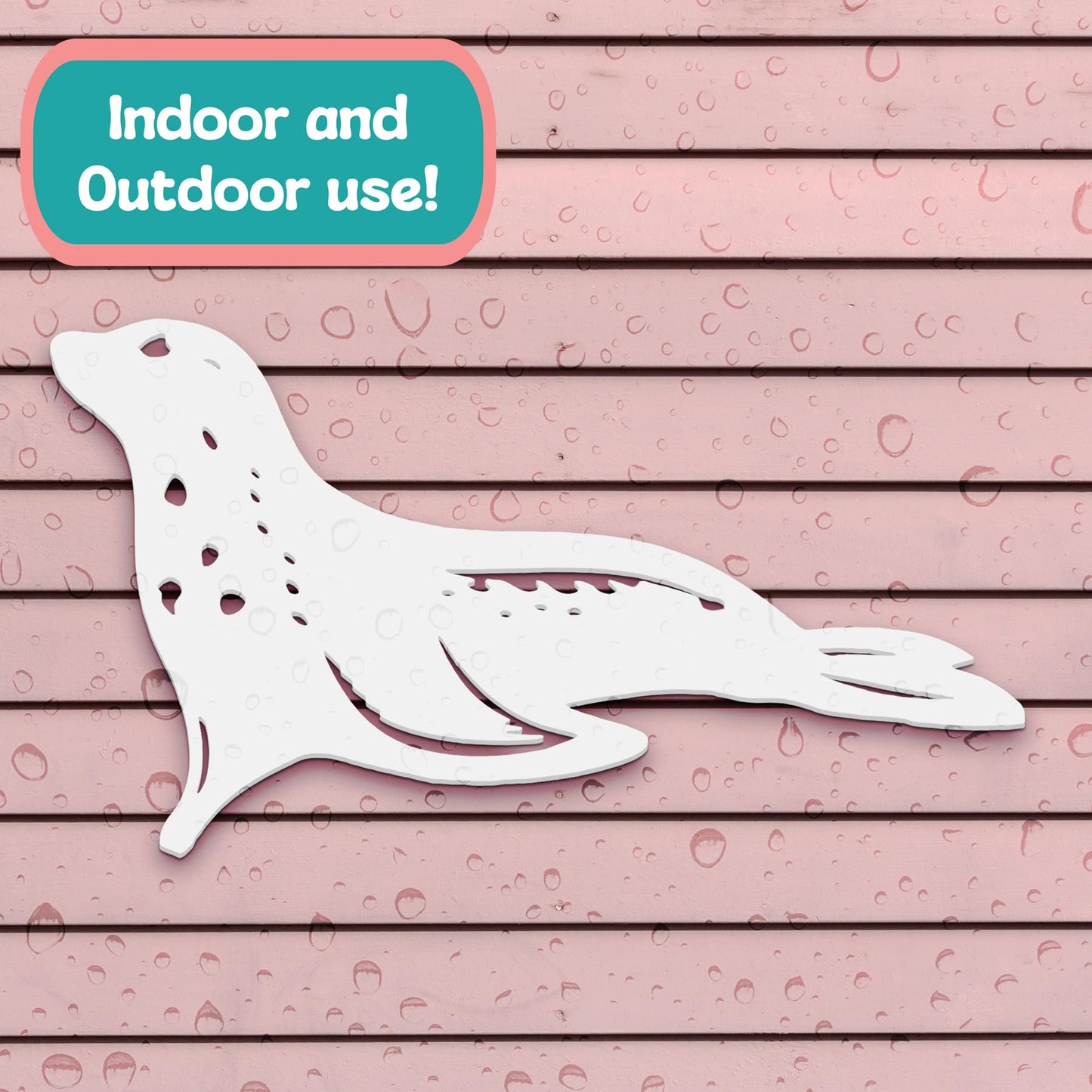 Outdoor Seal Wall Decor, PVC Coastal Seal Decoration for Beach House & Ocean Art, Nautical Marine Animal Sign, Exterior Home Decor