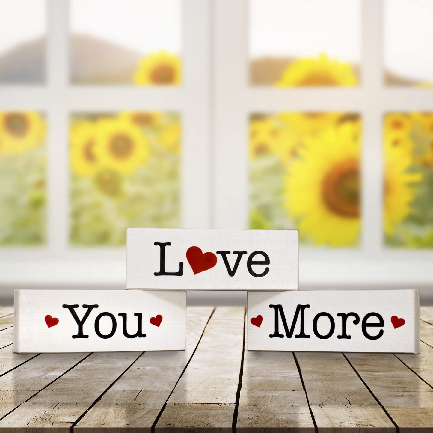 Love You More Sign Set, Valentine's Day Decor and Gift