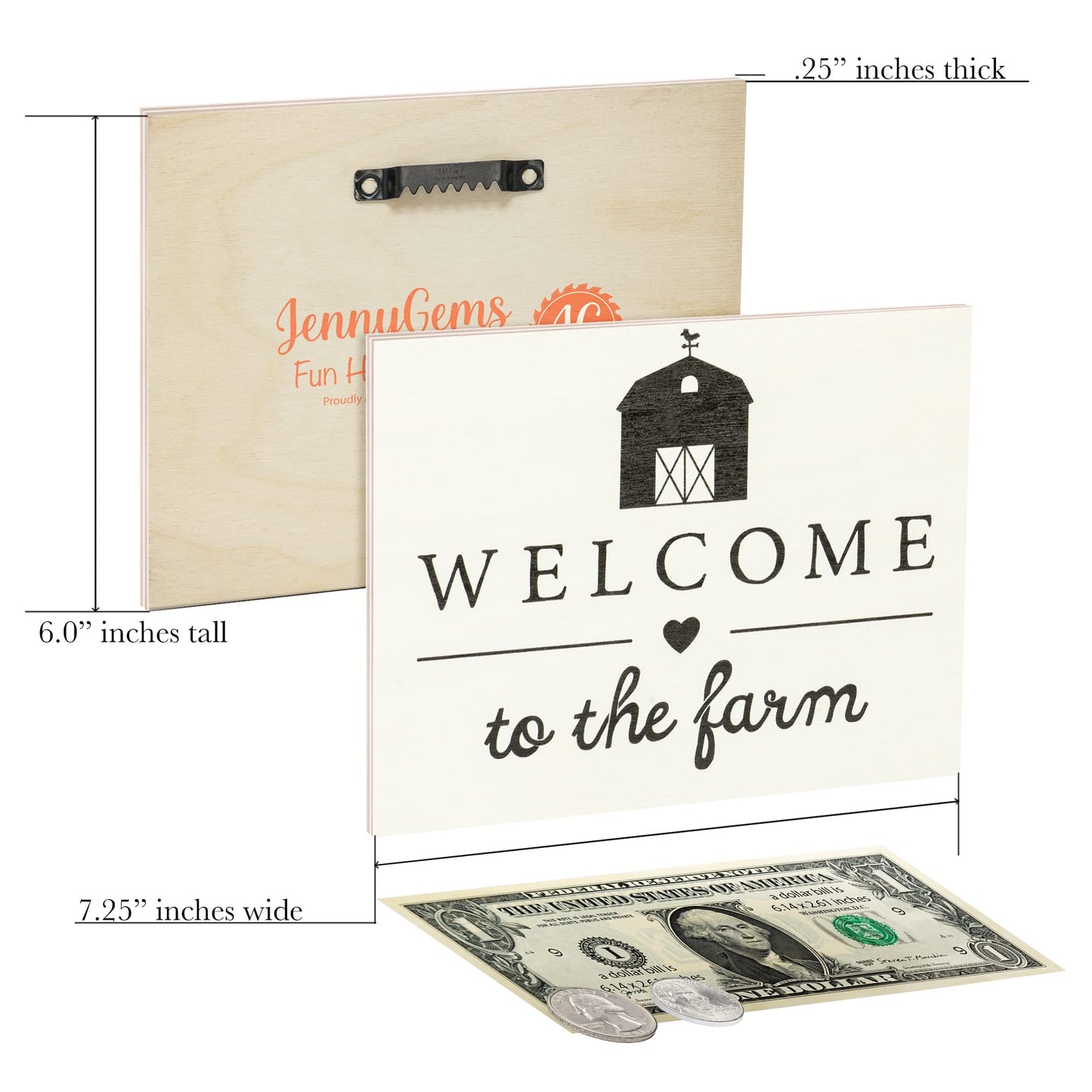 Welcome To The Farm White Wooden Sign