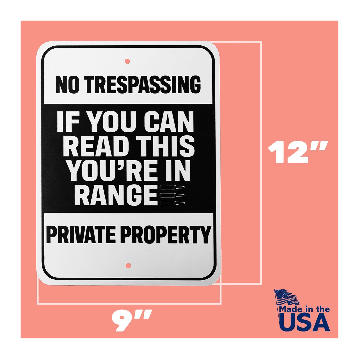 No Trespassing Private Property Sign, Garage Bar Man Cave Decor, Sarcastic Humor Gifts, 9 x 12 Inch Metal Indoor Outdoor, Made in USA
