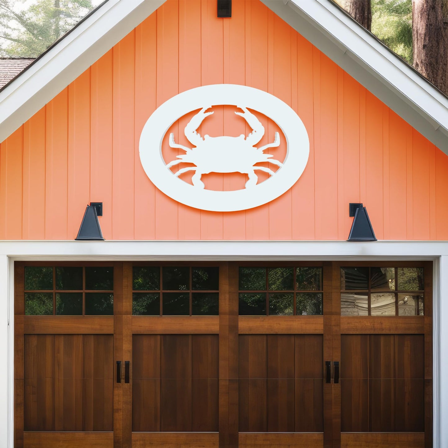 Outdoor Crab Wall Decor – Coastal Nautical Beach House Accent for Home, Garage, Shed – Weatherproof Crab Sign – Paintable Coastal Wall Art