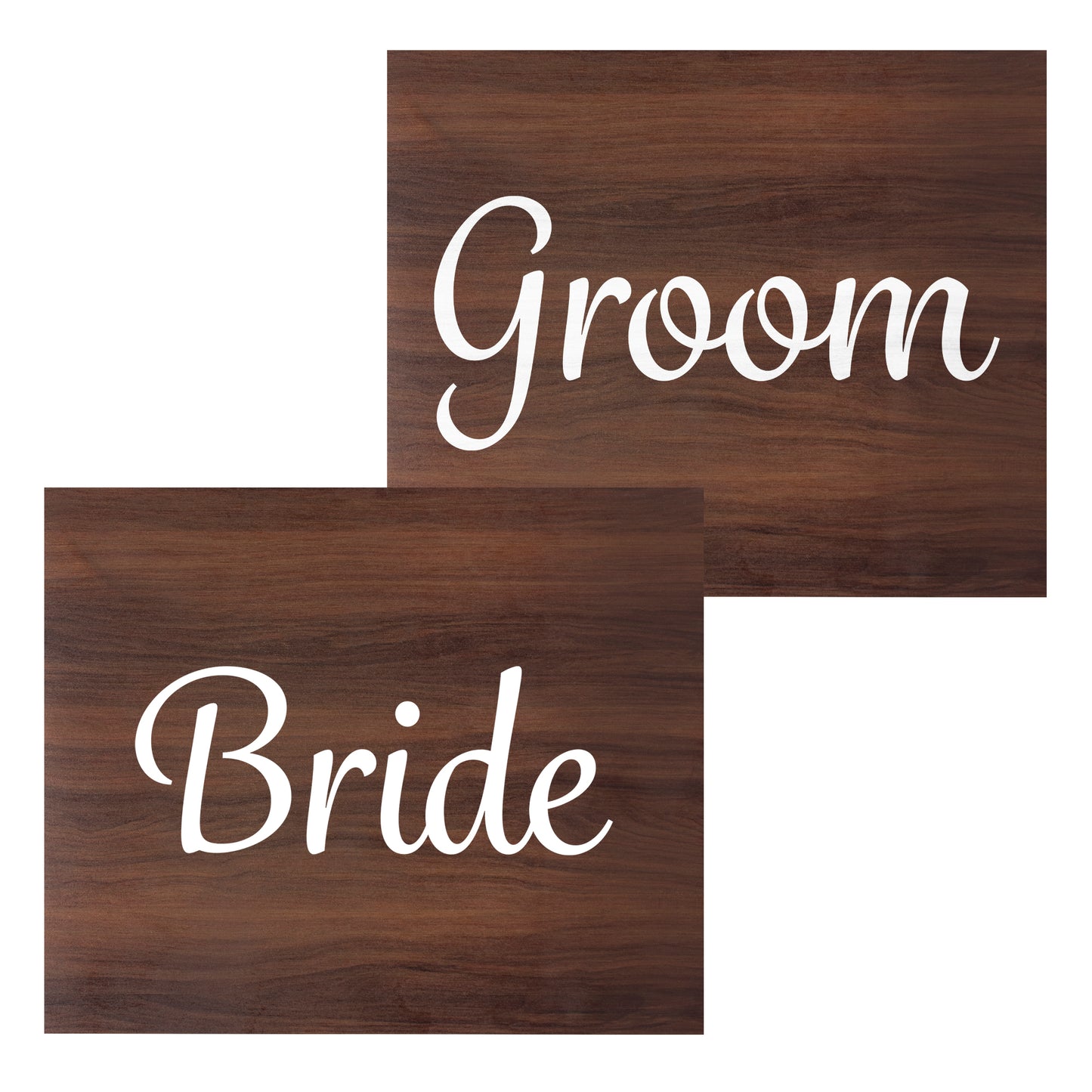 JennyGems Bride And Groom Wedding Chair Signs, Set of 2, 7.25x6x.25 Inches each, Wedding Reception Chair Decor, Wedding Decoration, Home Decor, American Made