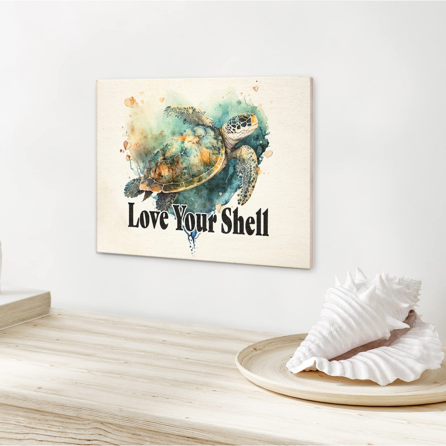 JennyGems Sea Turtle Decor, Ocean Theme Wall Art, Turtle Gifts, Wooden Beach Sign, Made in USA