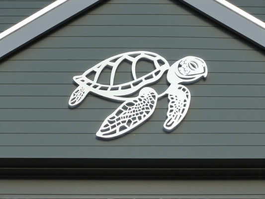Outdoor Sea Turtle Wall Art – Coastal Ocean-Themed PVC Sign for Beach House, Pool Area, Patio – Handmade in the USA