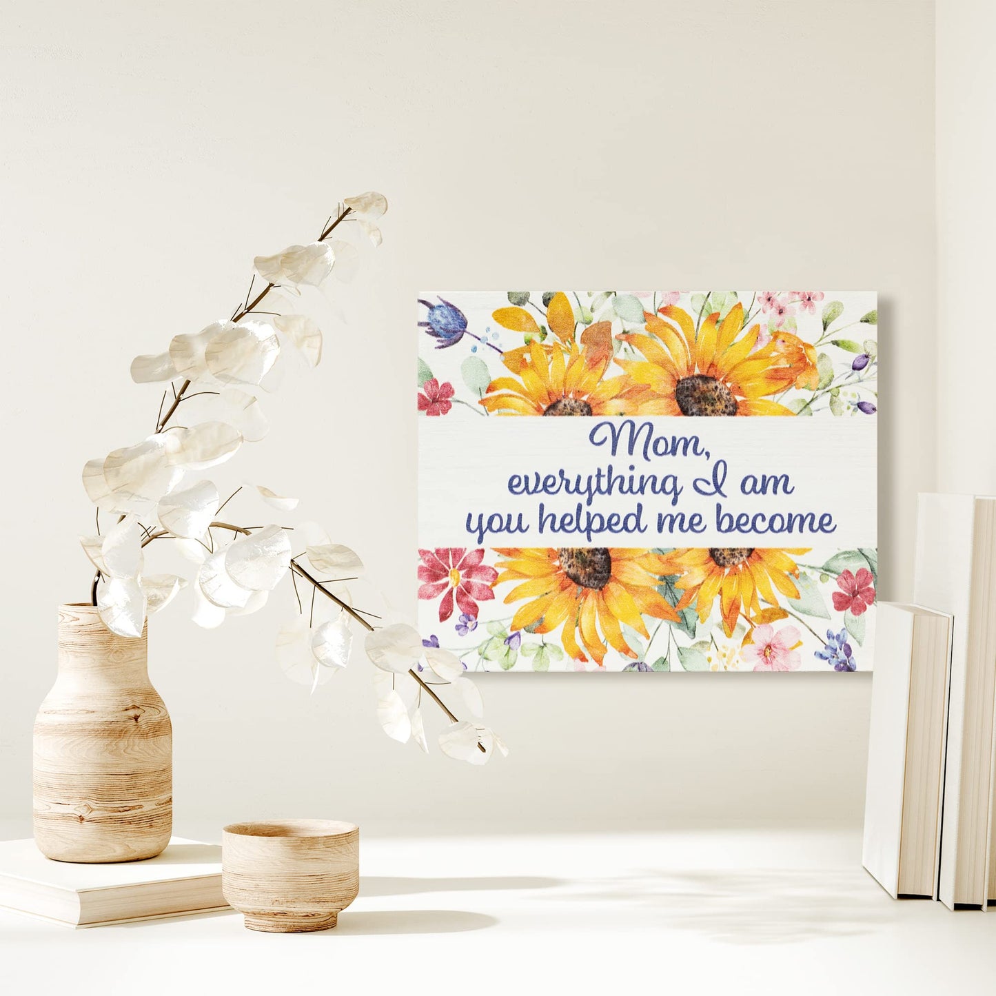 JennyGems Mom Gifts From Daughters, Mothers Day Gifts for Mom, Farmhouse Wall Decor, 7.25 x 6 Wooden Sign, Made in USA