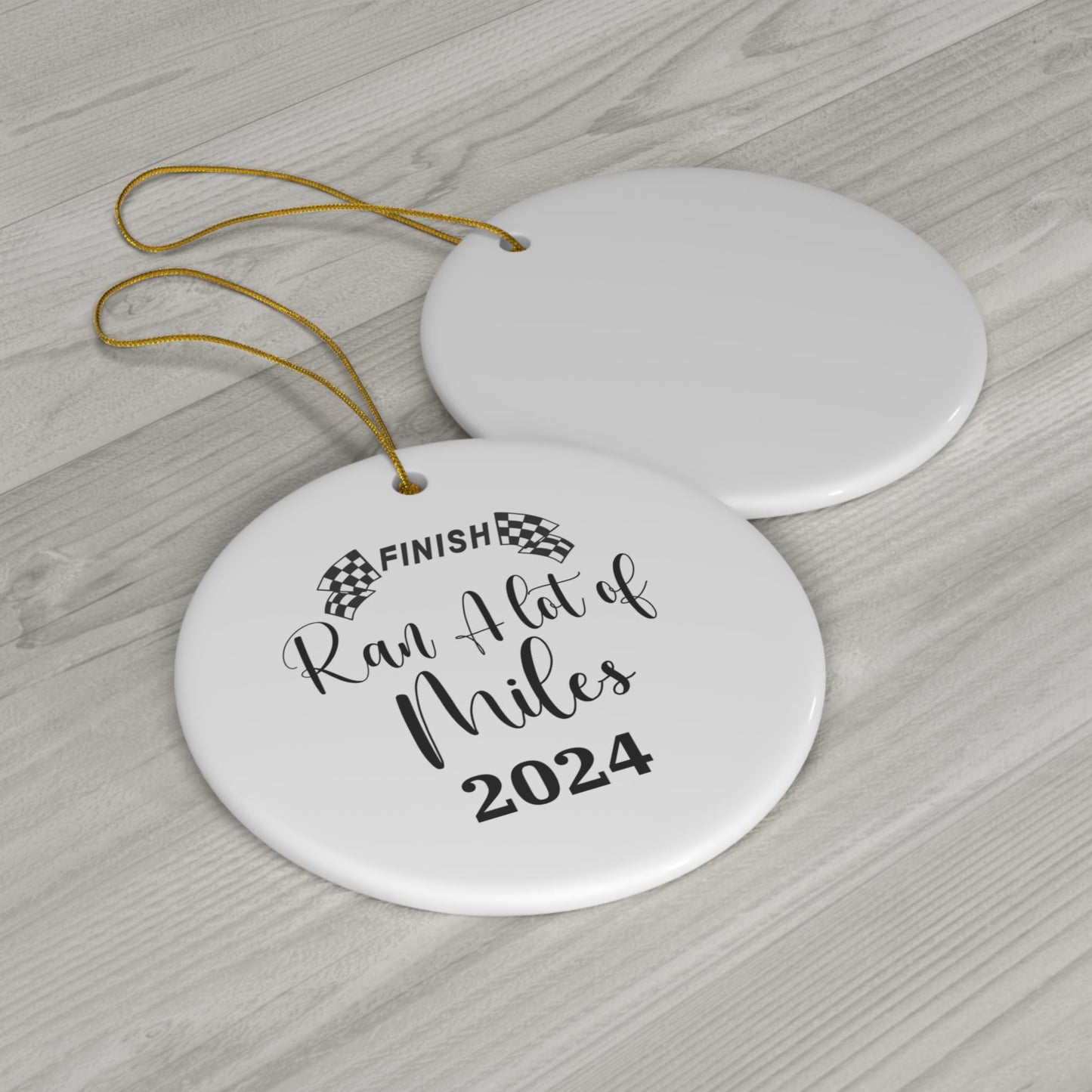 Ran A Lot Of Miles Ceramic Holiday Ornament