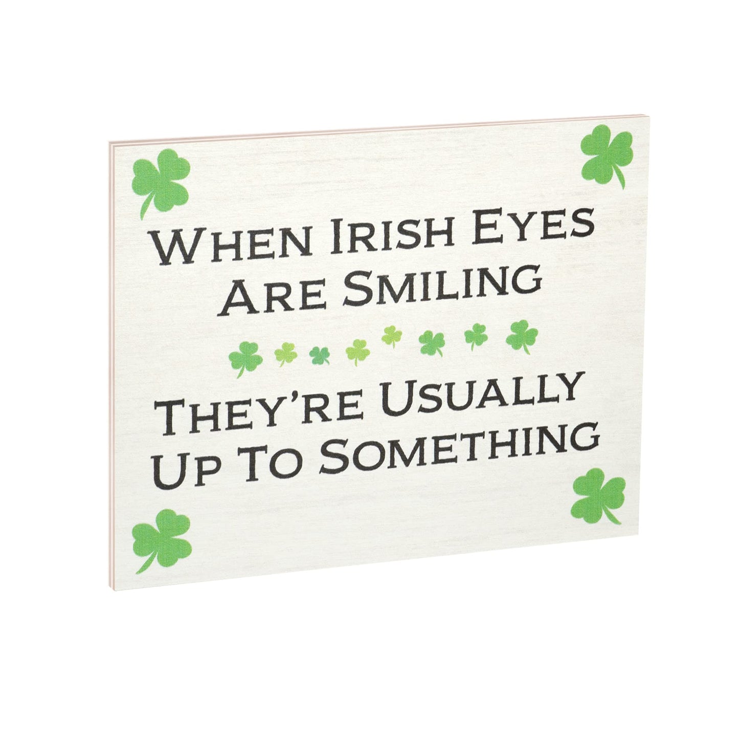 JennyGems St Patricks Day Decor, St Patricks Day Wooden Sign, Irish Decorations for Home, 7.25 x 6 Hanging Wood Sign