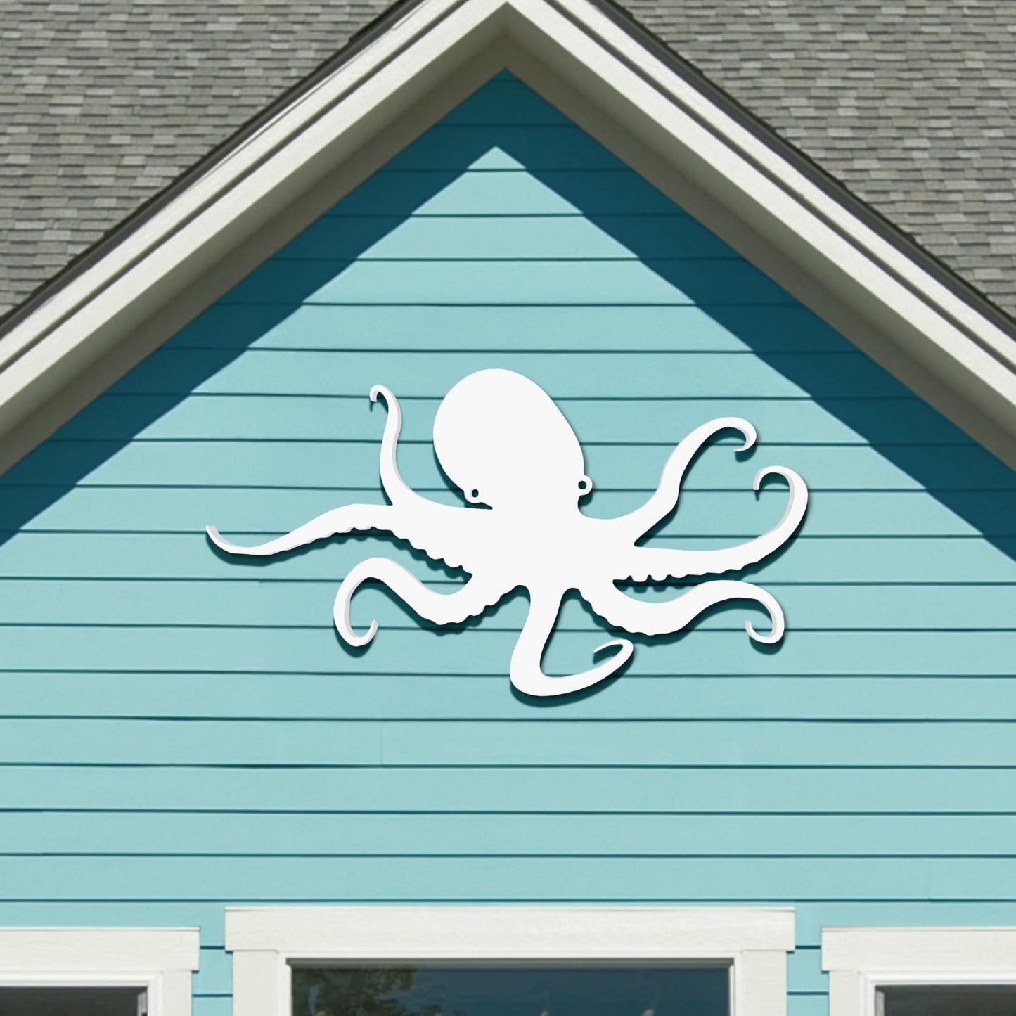 Outdoor Octopus Wall Art – PVC Coastal Beach House Decoration – Octopus Sign – Weatherproof Nautical Wall Hanging – Ocean-Inspired Home Decor